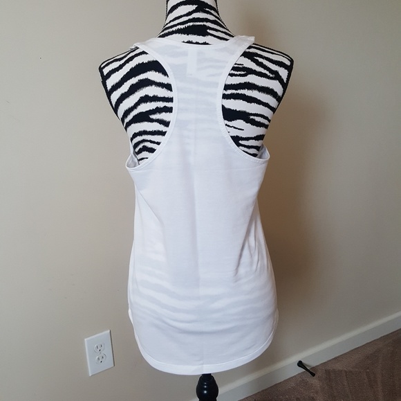 White Racer Back Tank Top Next Level - Picture 3 of 4